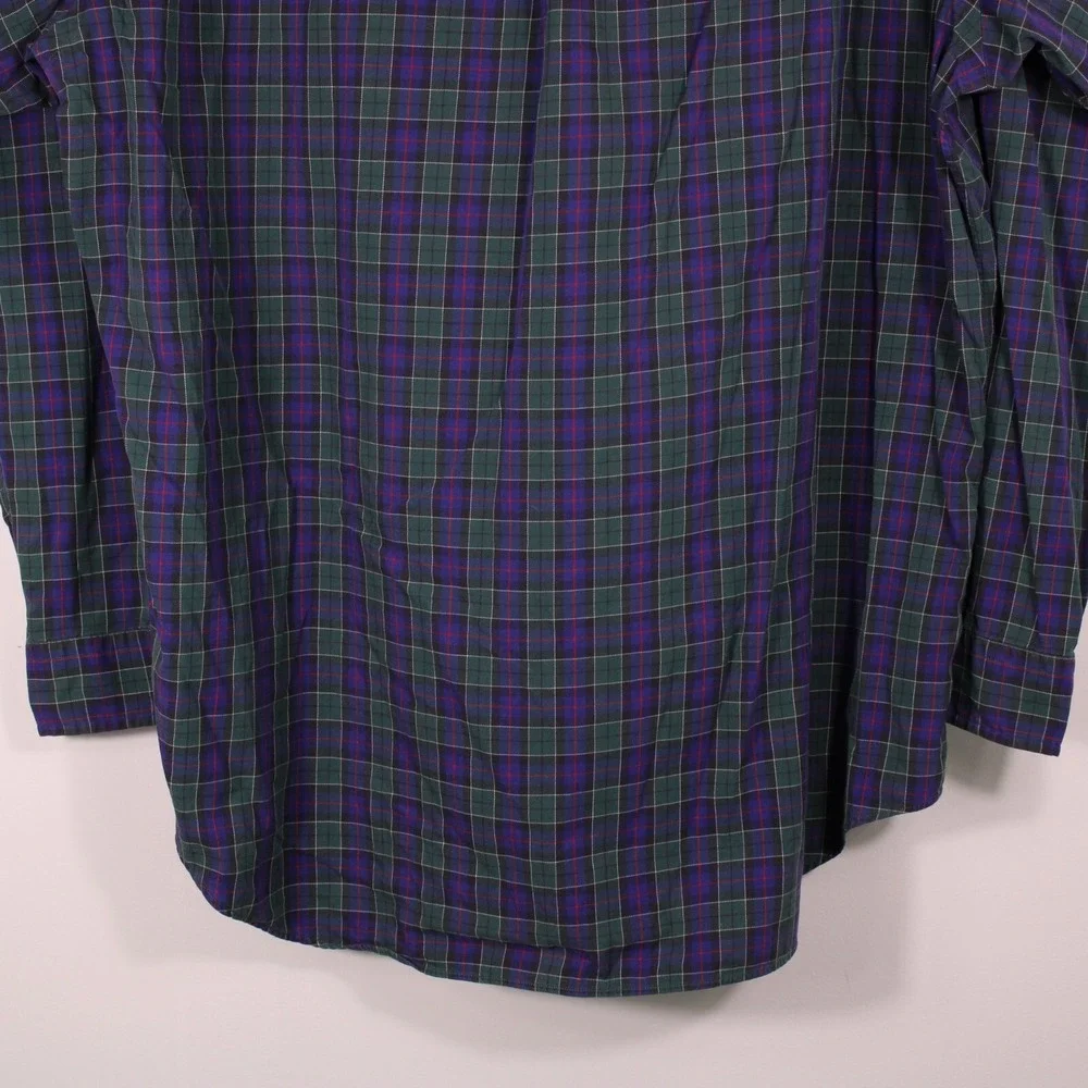 Vintage 90s Ralph Lauren Blake Shirts Mens L Green Purple Checker 2 Ply Red Logo